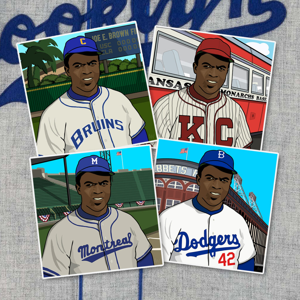 8x8 Print Set: Jackie Robinson / All 4 teams